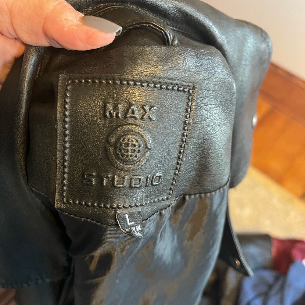 Max Studio black Leather motorcycle jacket